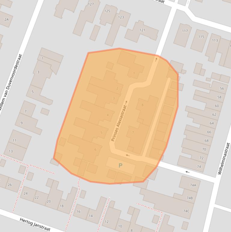 Kaart van postcodegebied 5104GZ.