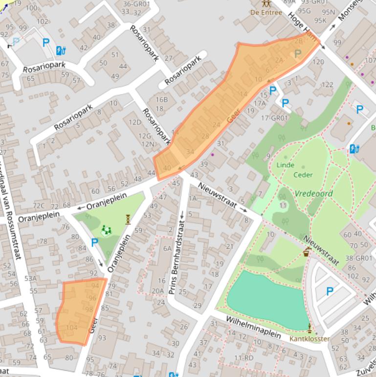 Kaart van postcodegebied 5104HG.