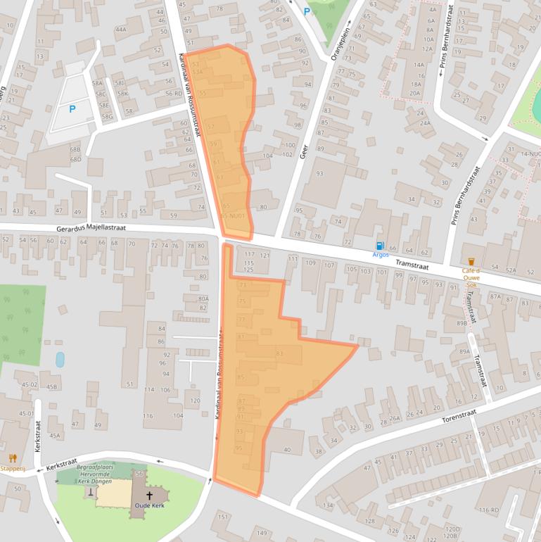 Kaart van postcodegebied 5104HL.