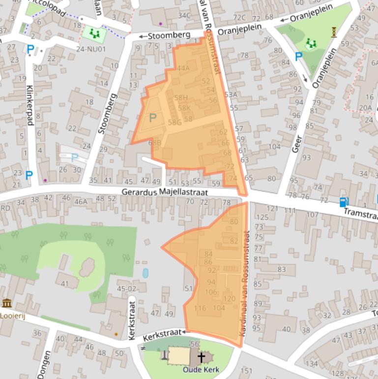 Kaart van postcodegebied 5104HN.