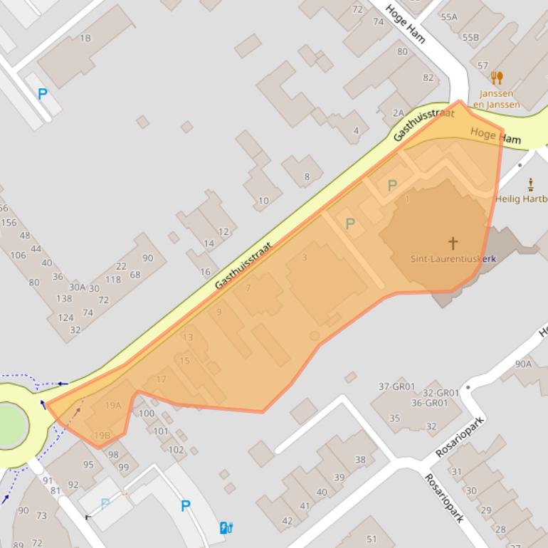 Kaart van postcodegebied 5104HP.