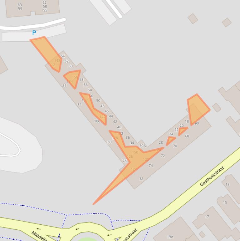 Kaart van postcodegebied 5104HT.