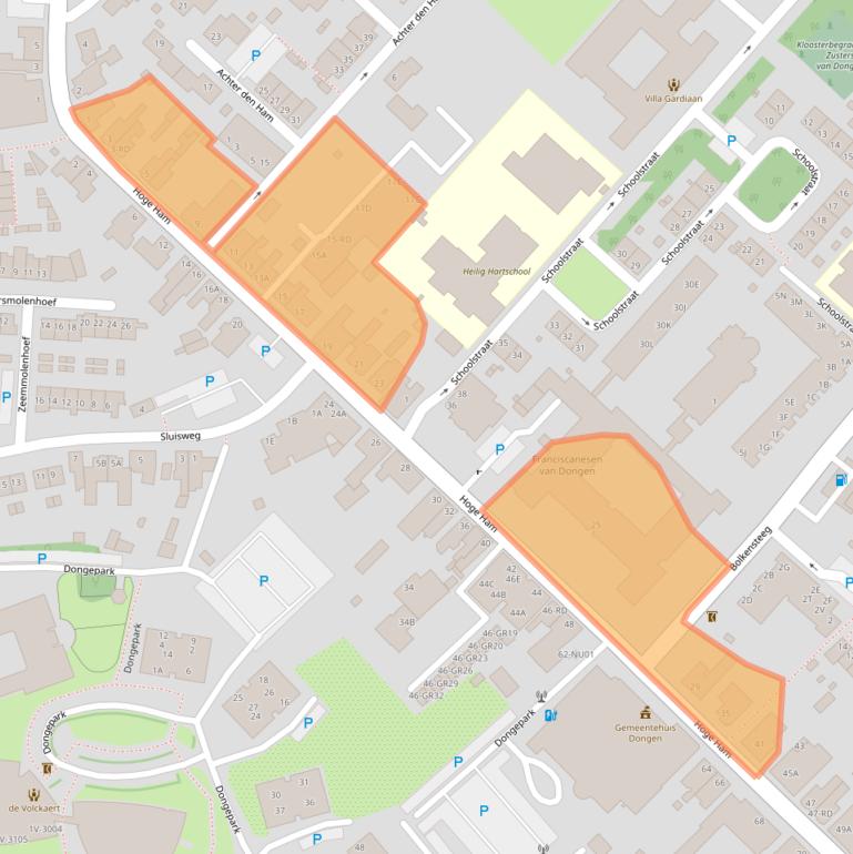 Kaart van postcodegebied 5104JA.