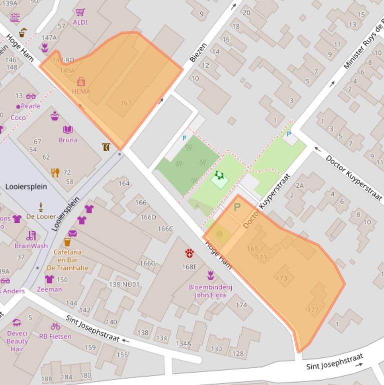 Kaart van postcodegebied 5104JE.