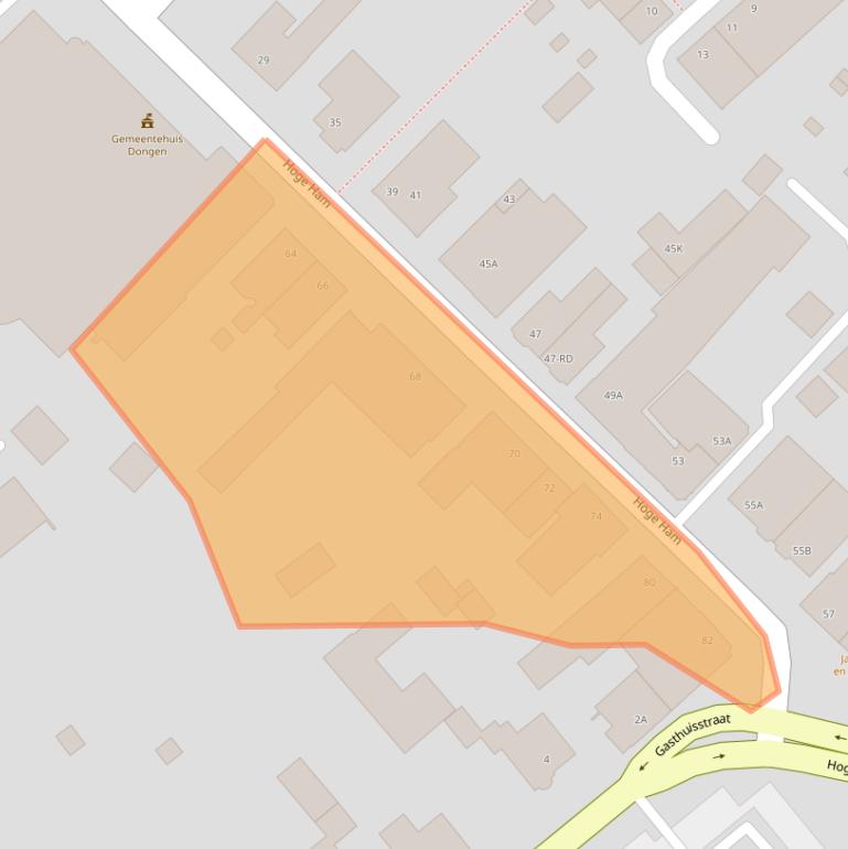 Kaart van postcodegebied 5104JH.