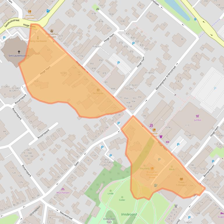Kaart van postcodegebied 5104JK.