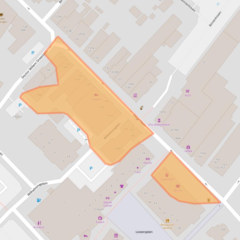 Kaart van postcodegebied 5104JL.