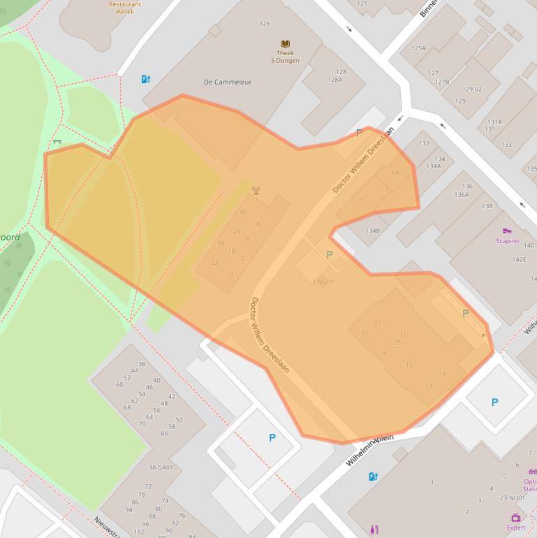 Kaart van postcodegebied 5104JP.