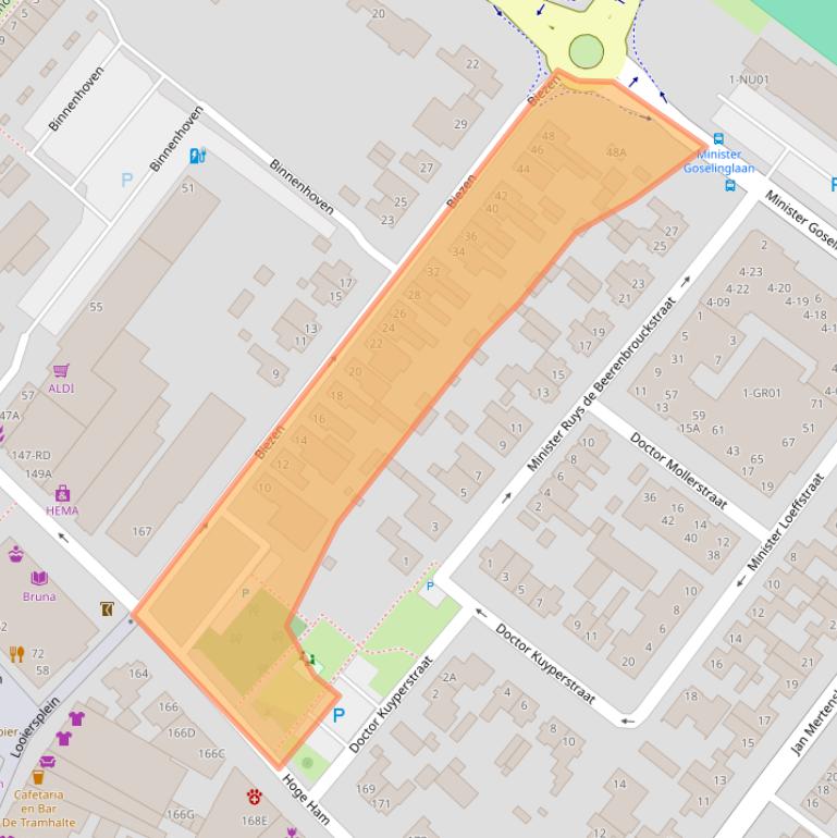 Kaart van postcodegebied 5104KC.