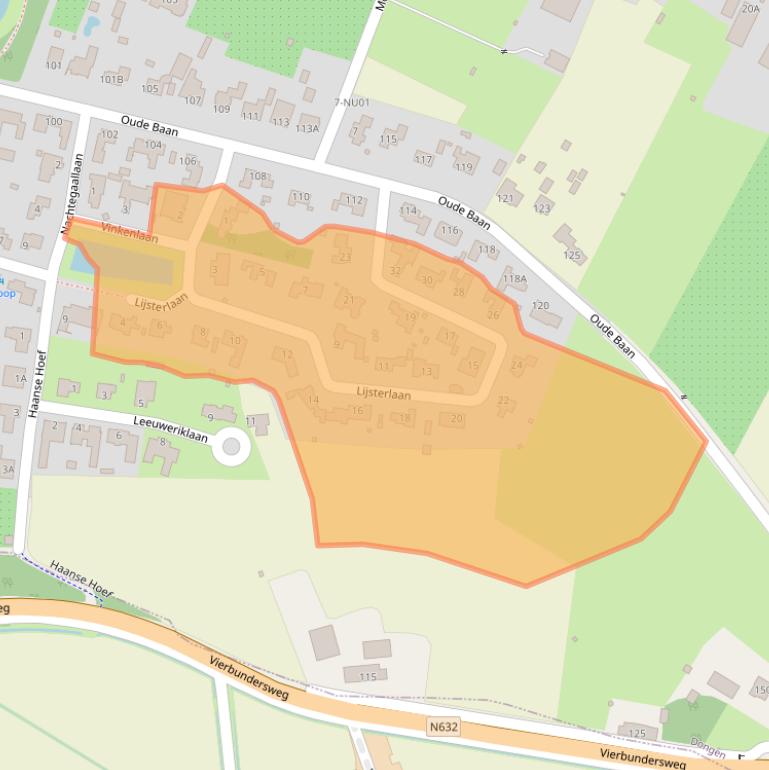 Kaart van postcodegebied 5104PE.