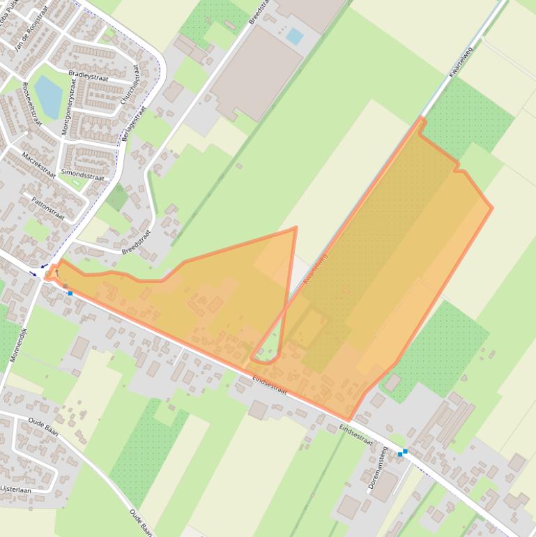 Kaart van postcodegebied 5105AA.