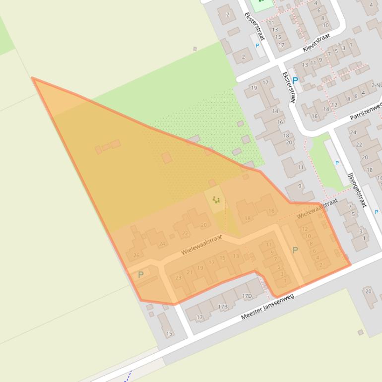 Kaart van postcodegebied 5106NZ.