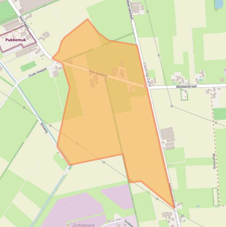 Kaart van postcodegebied 5106RA.