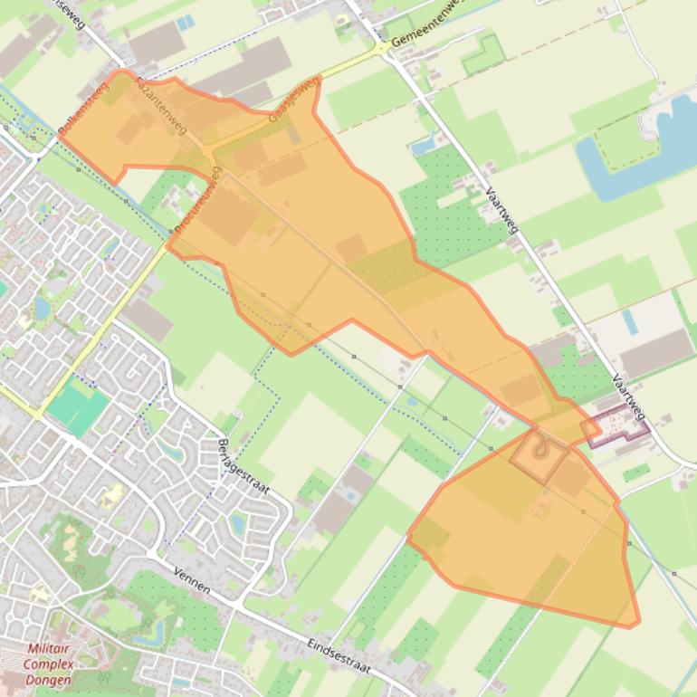 Kaart van postcodegebied 5106RC.