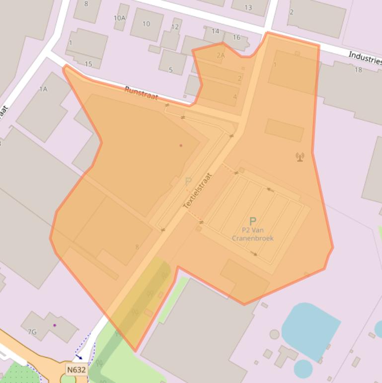 Kaart van postcodegebied 5107NG.