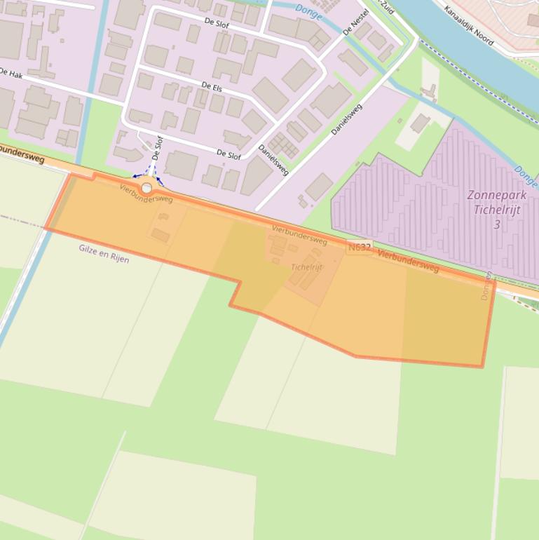 Kaart van postcodegebied 5107NK.