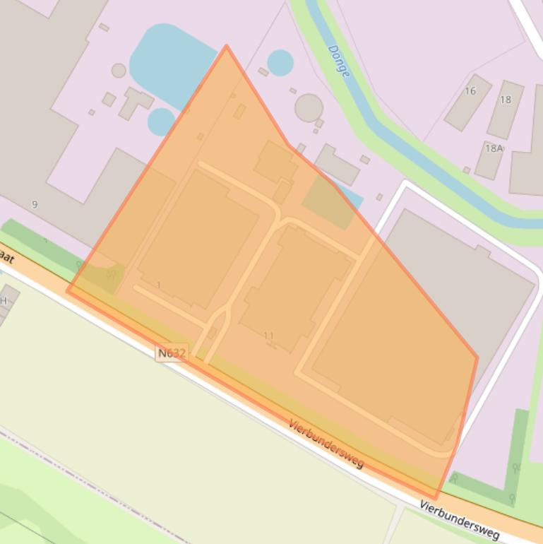 Kaart van postcodegebied 5107NL.