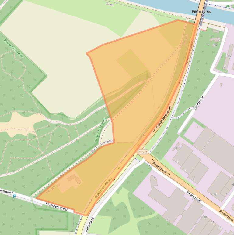 Kaart van postcodegebied 5107NS.