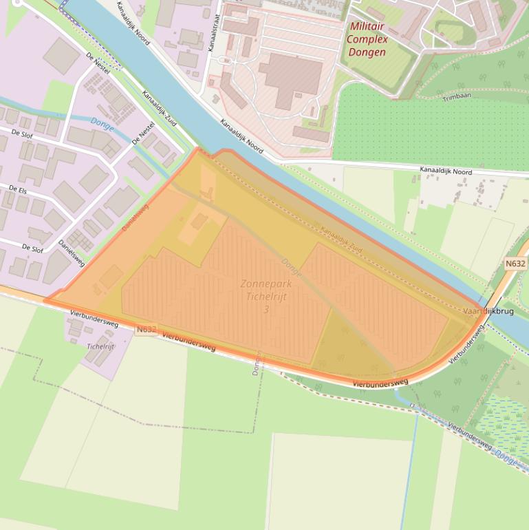 Kaart van postcodegebied 5107NV.