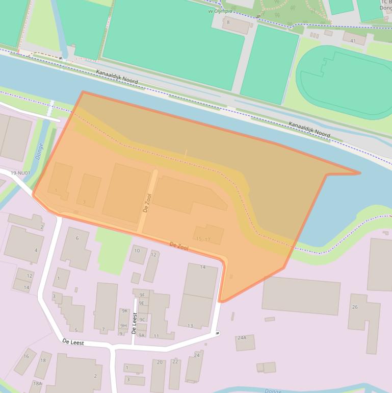 Kaart van postcodegebied 5107RB.