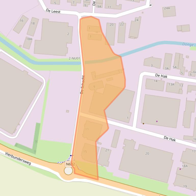 Kaart van postcodegebied 5107RD.