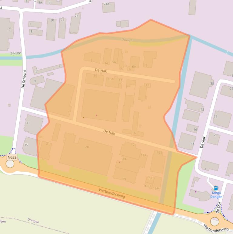 Kaart van postcodegebied 5107RG.