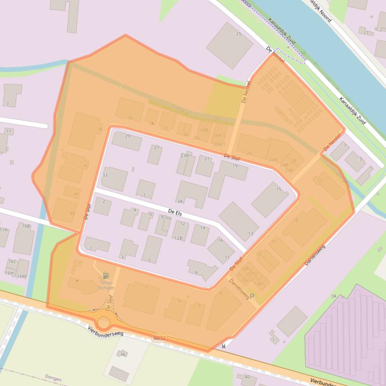 Kaart van postcodegebied 5107RJ.