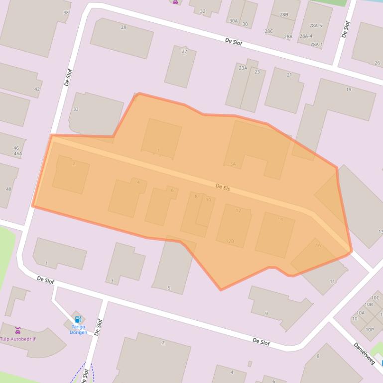 Kaart van postcodegebied 5107RK.