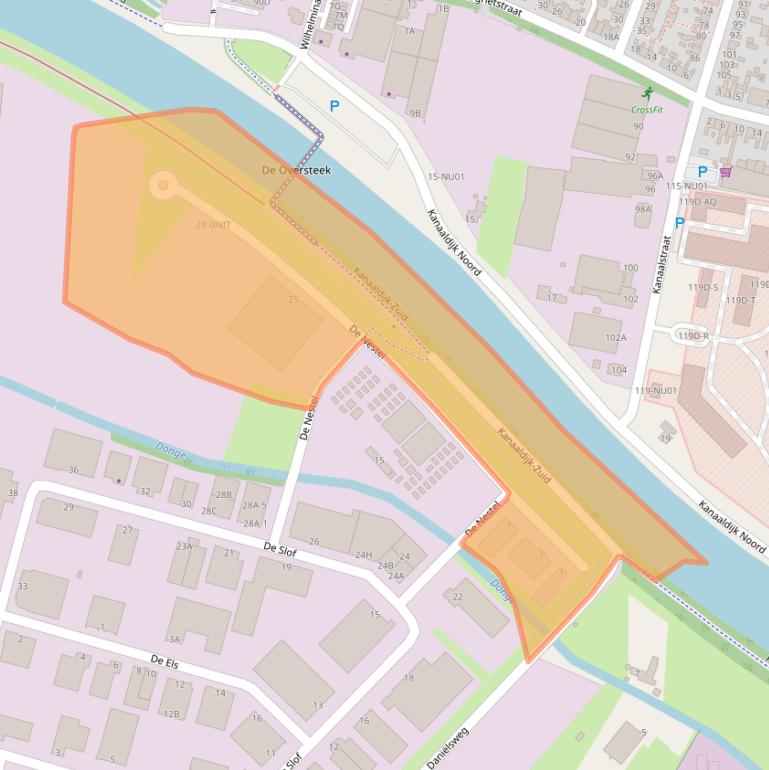 Kaart van postcodegebied 5107RL.