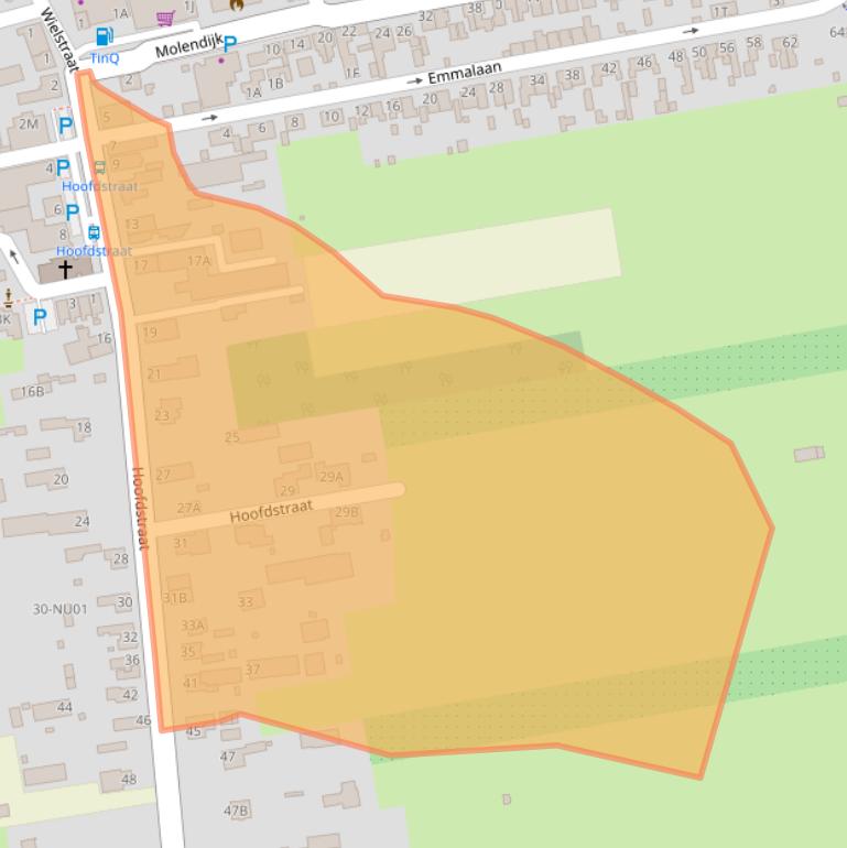 Kaart van postcodegebied 5109AA.