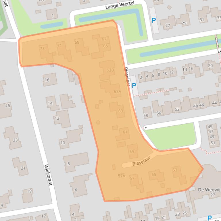 Kaart van postcodegebied 5109BC.