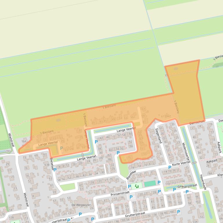 Kaart van postcodegebied 5109BE.