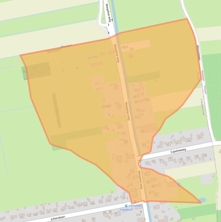 Kaart van postcodegebied 5109RE.