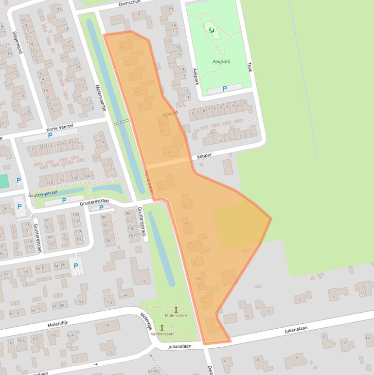 Kaart van postcodegebied 5109RK.