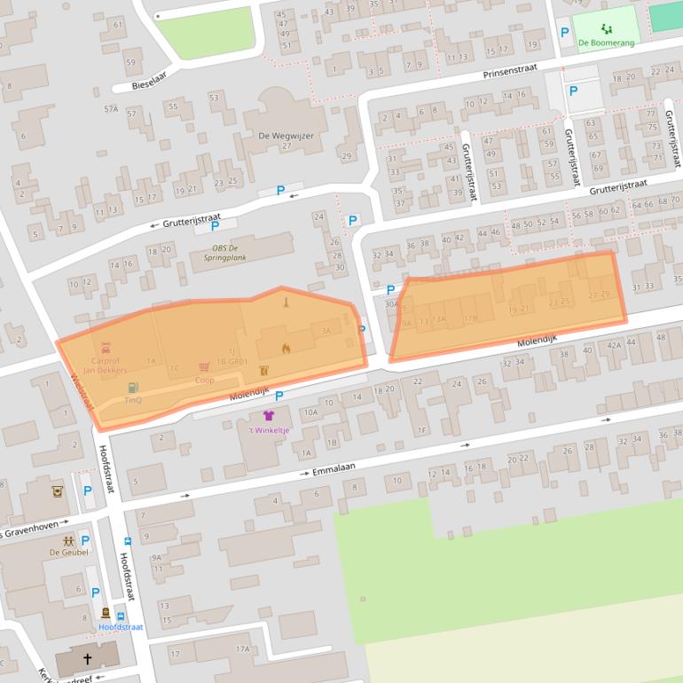 Kaart van postcodegebied 5109RL.