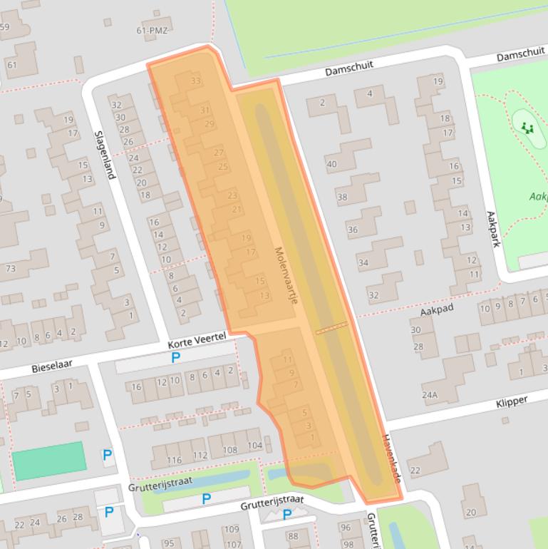 Kaart van postcodegebied 5109SE.