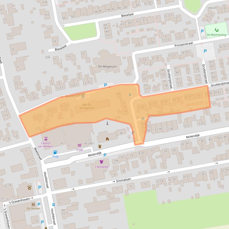 Kaart van postcodegebied 5109TG.