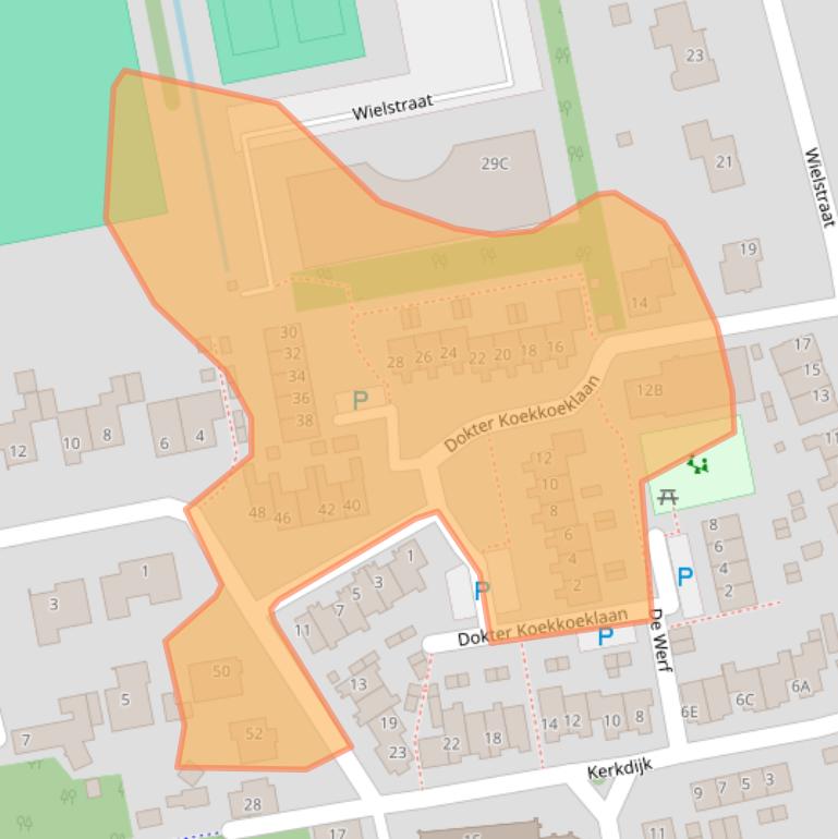 Kaart van postcodegebied 5109TW.