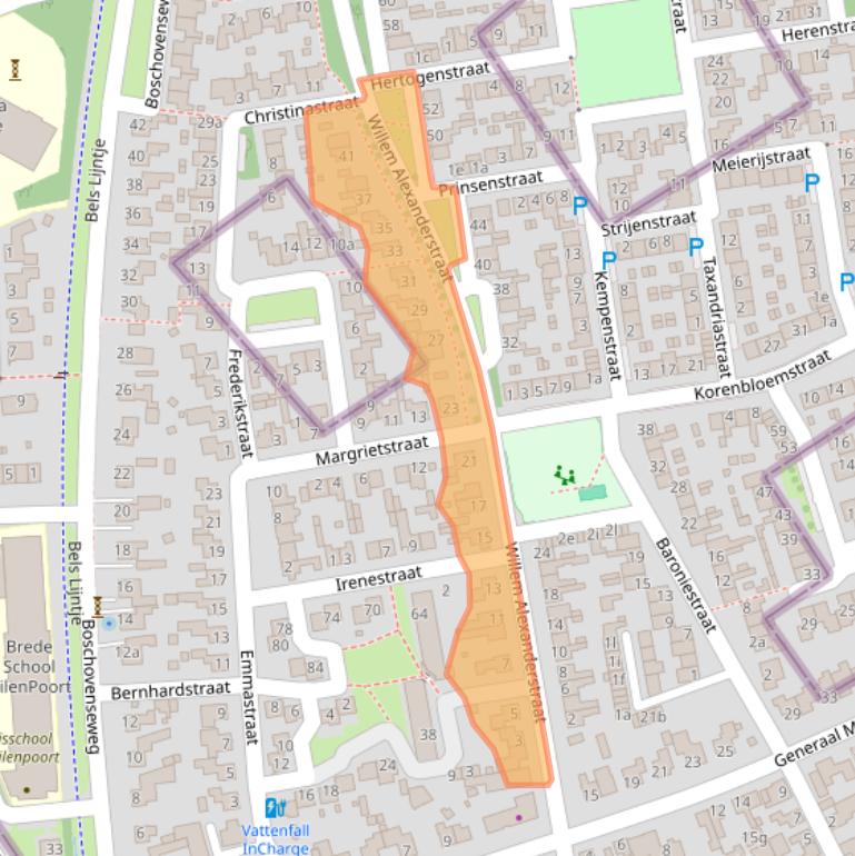 Kaart van postcodegebied 5111AA.