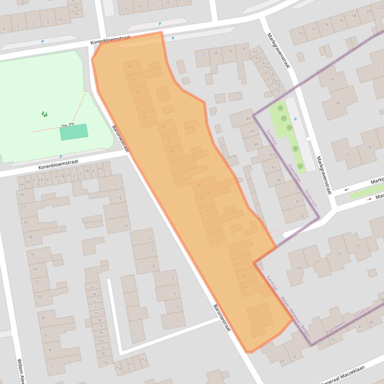 Kaart van postcodegebied 5111AE.