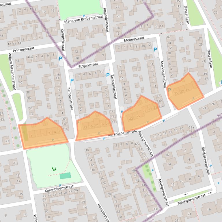 Kaart van postcodegebied 5111AG.