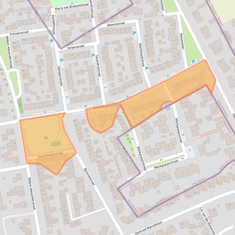 Kaart van postcodegebied 5111AH.