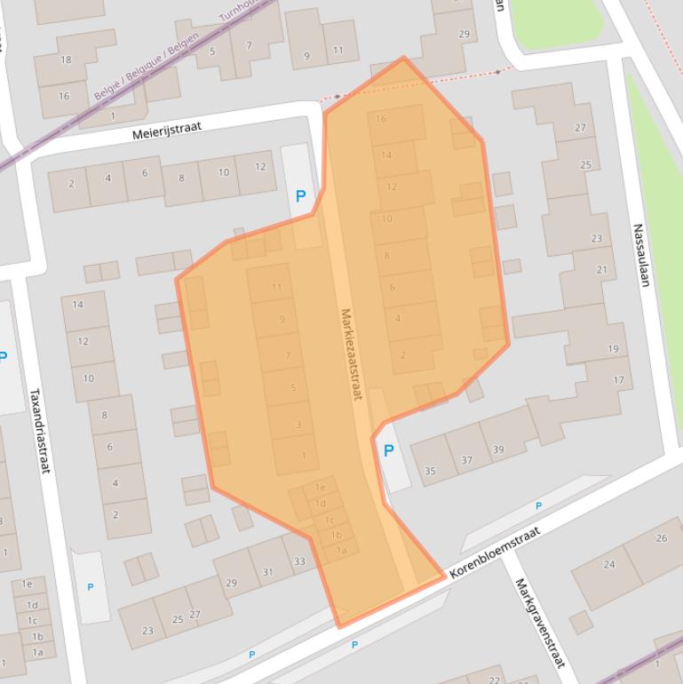 Kaart van postcodegebied 5111AJ.