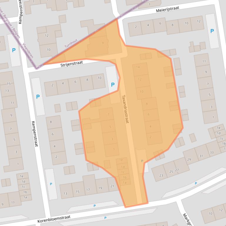Kaart van postcodegebied 5111AK.