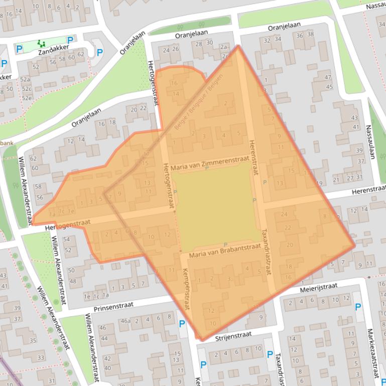 Kaart van postcodegebied 5111AR.