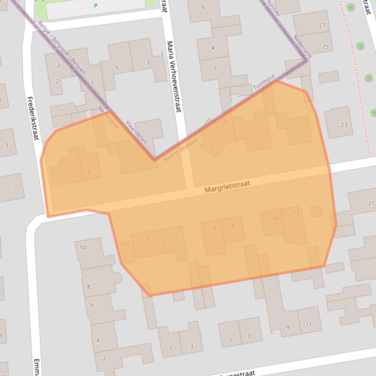 Kaart van postcodegebied 5111AV.