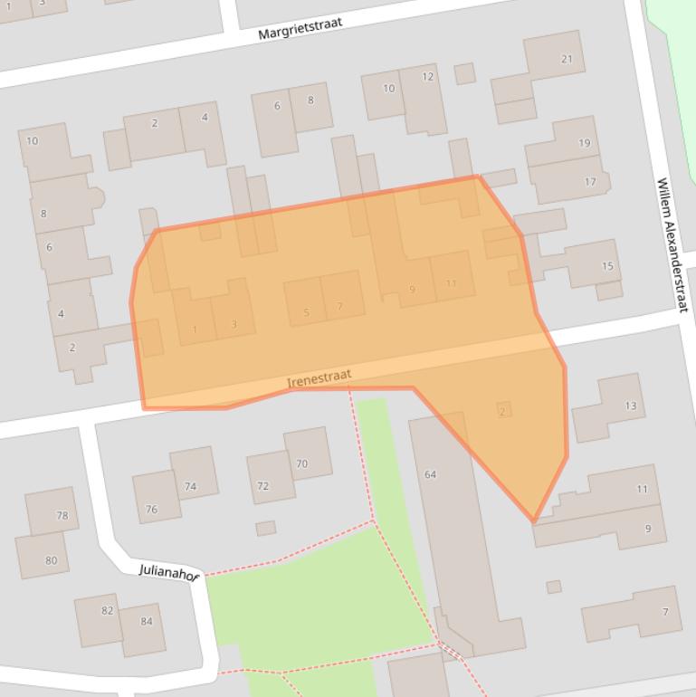 Kaart van postcodegebied 5111AW.