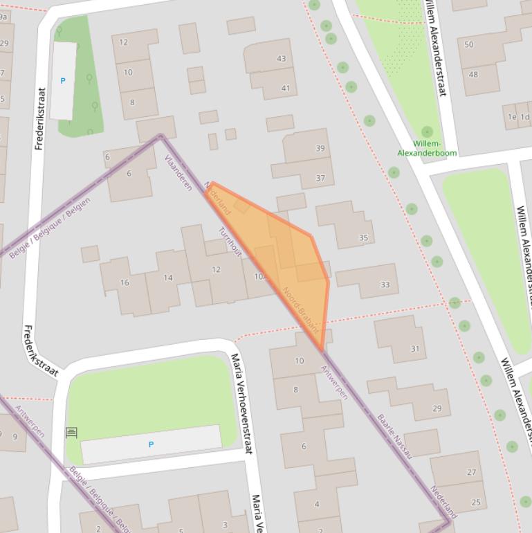 Kaart van postcodegebied 5111BH.