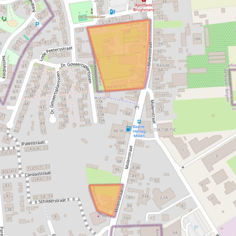 Kaart van postcodegebied 5111CE.