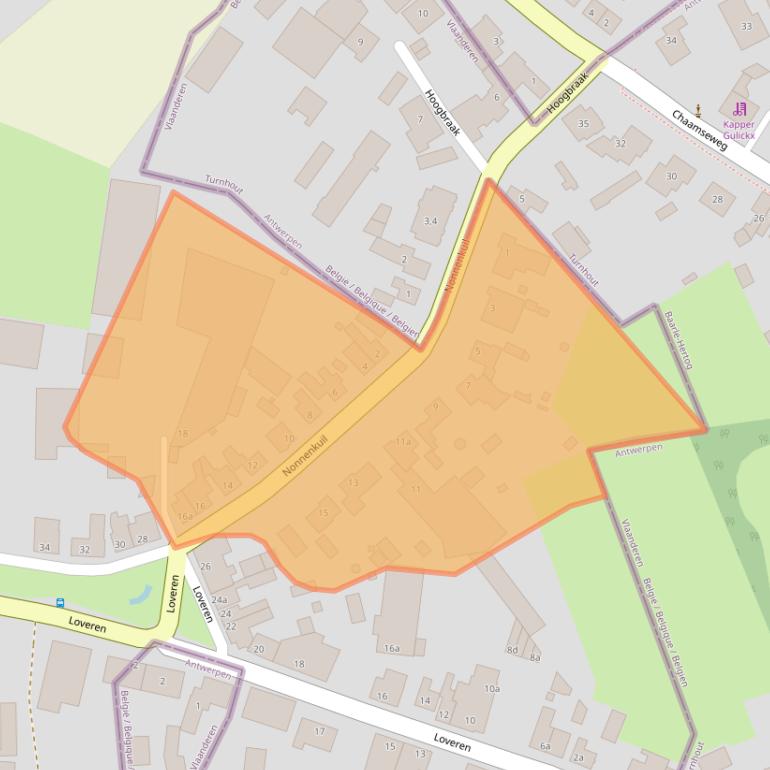 Kaart van postcodegebied 5111CP.